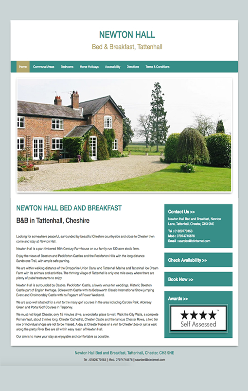 Bed and Breakfast web design